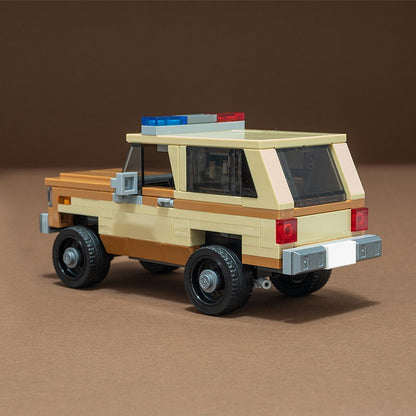 1980s Tan Police Off-Road SUV MOC Building Kit - 4