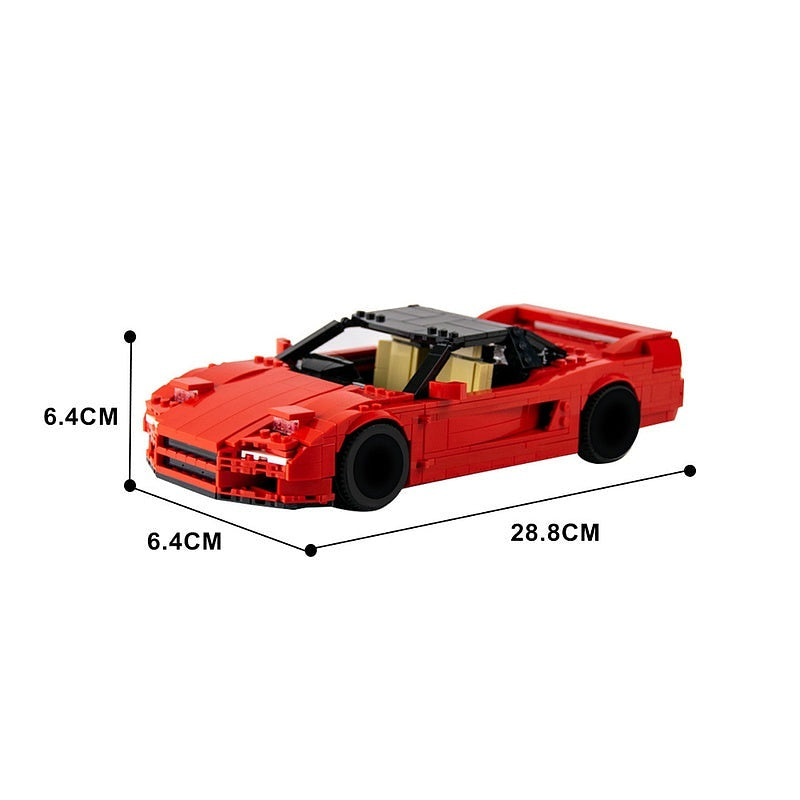 1990 Retro Japanese Red Sports Car MOC Building Kit - 4