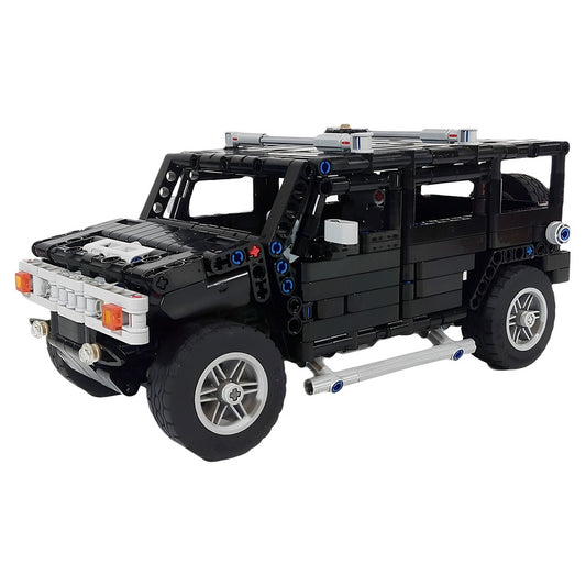 1:18 Black H2 Off-Road SUV MOC Building Kit - 1