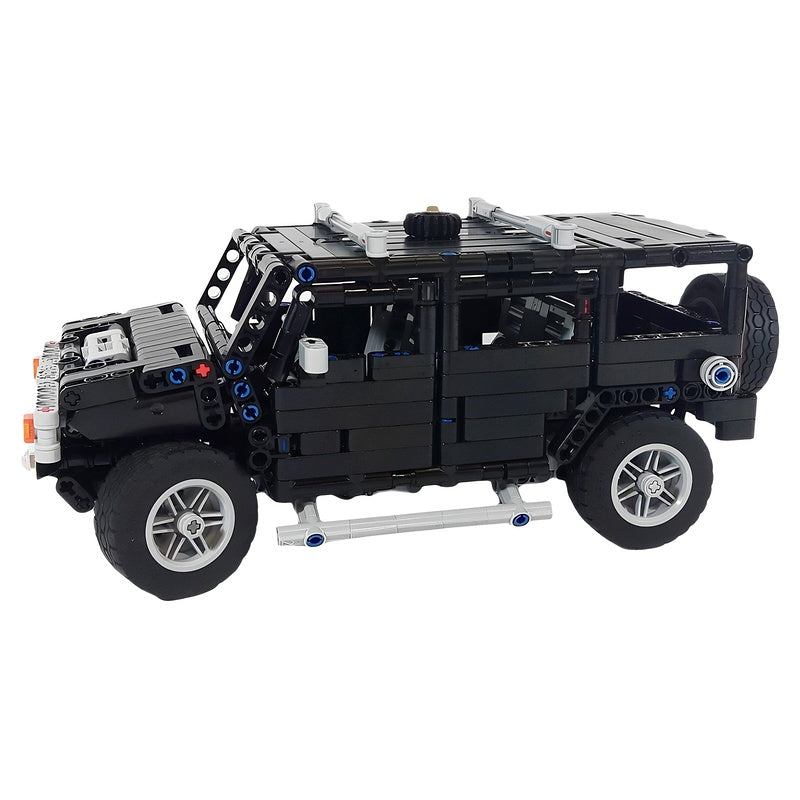 1:18 Black H2 Off-Road SUV MOC Building Kit - 2