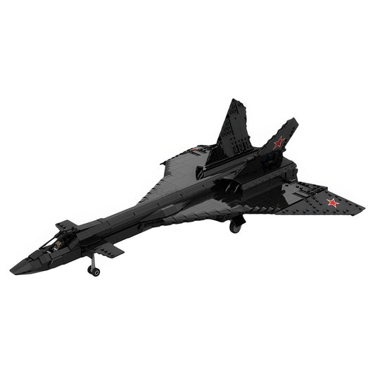 1:35 Black MiG-31 Supersonic Interceptor MOC Fighter Jet Building Kit - 1