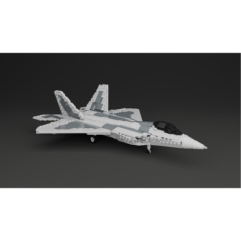 1:45 F-22A Stealth Fighter Jet MOC Building Kit - 2