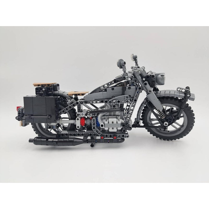 1:6 WWII R75 Military Sidecar Motorcycle MOC Building Kit - 5