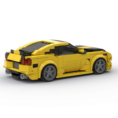 2010 SS Yellow American Muscle Sports Car Building Kit | 8-Wide LEGO-Compatible MOC - 3