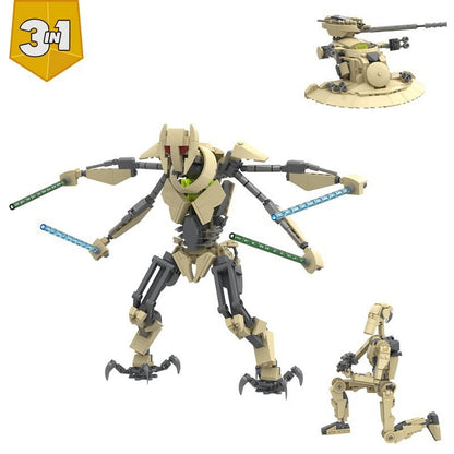 3-in-1 Transforming War Machine MOC Building Kit | Sci-Fi Robot & Tank - 5