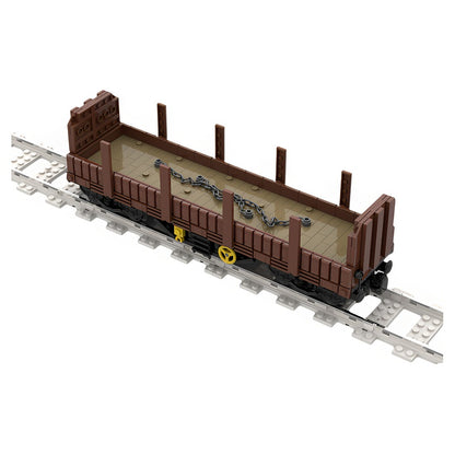 4-Axle Stake Freight Wagon MOC Building Kit - 2