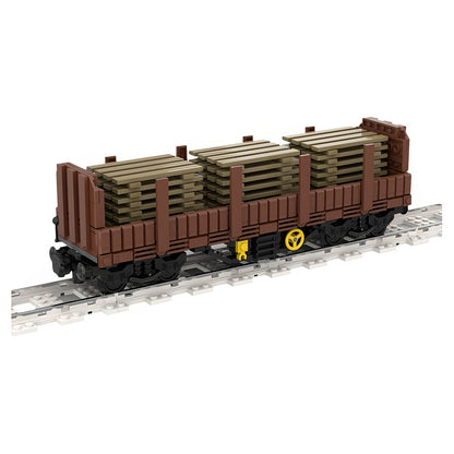 4-Axle Stake Freight Wagon MOC Building Kit - 5