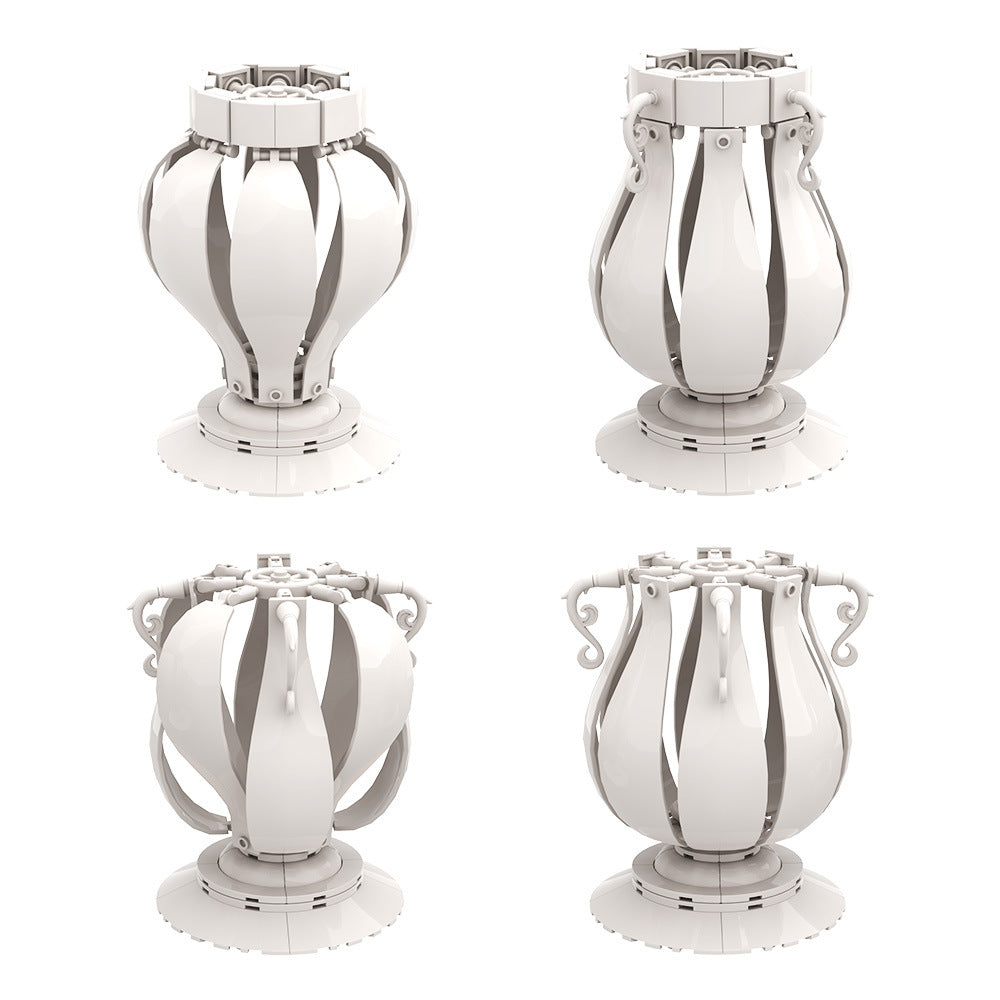 4 in 1 white vase building set | lego compatible - 3