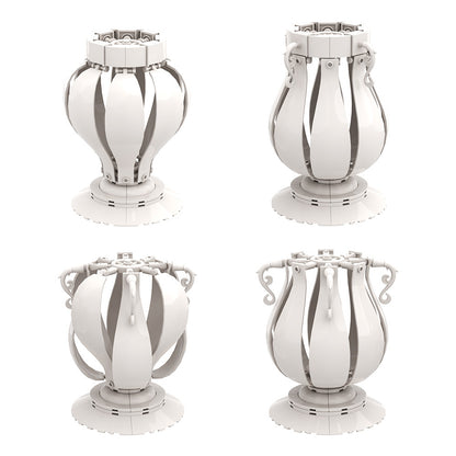 4 in 1 white vase building set | lego compatible - 3