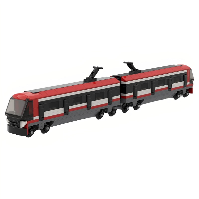 4-Wide Modern Light Rail Transit Train MOC Building Kit - 1