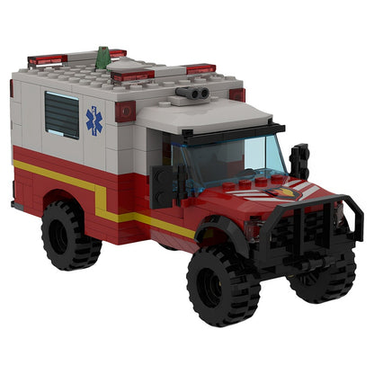 4x4 Fire Brigade Ambulance MOC Emergency Vehicle Building Kit - 2