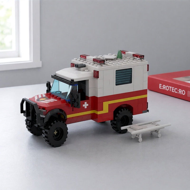 4x4 Fire Brigade Ambulance MOC Emergency Vehicle Building Kit - 4