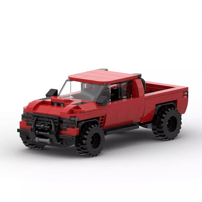 4x4 Off-Road Pickup Truck with Vehicle Trailer Building Kit | Compatible MOC - 1