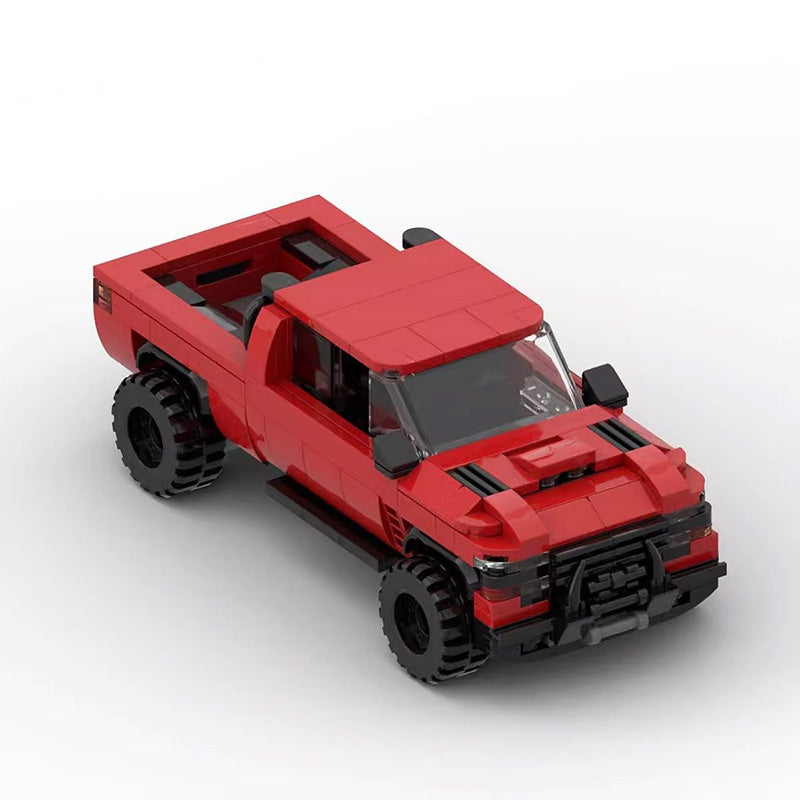 4x4 Off-Road Pickup Truck with Vehicle Trailer Building Kit | Compatible MOC - 3