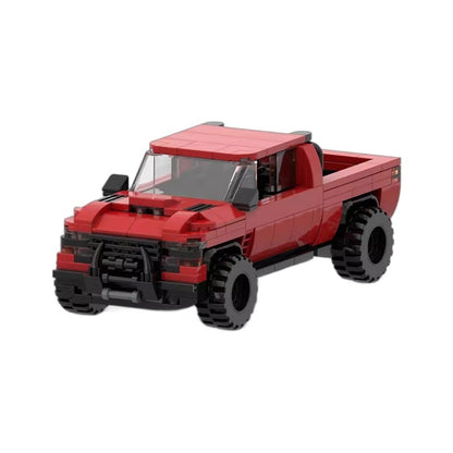 4x4 Off-Road Pickup Truck with Vehicle Trailer Building Kit | Compatible MOC - 5