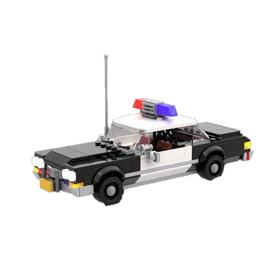 70s Police Car MOC Building Kit | Vintage Patrol Sedan Vehicle Model - 1