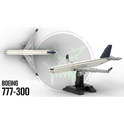 777-300 Widebody Airliner 1:300 MOC Building Kit - 3