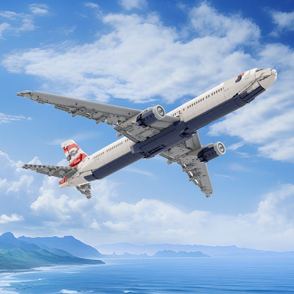 777-300ER British Flag Livery Commercial Aircraft Building Kit | Compatible MOC - 3