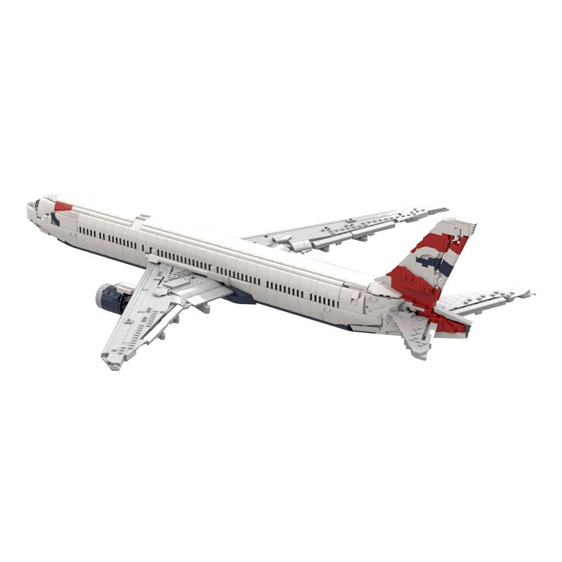 777-300ER British Flag Livery Commercial Aircraft Building Kit | Compatible MOC - 5