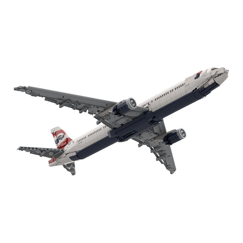 777-300ER British Flag Livery Commercial Aircraft Building Kit | Compatible MOC - 6