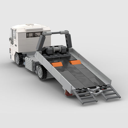 8-Wide Flatbed Car Carrier Truck Building Kit | Tilt Bed Loader LEGO-Compatible MOC - 5