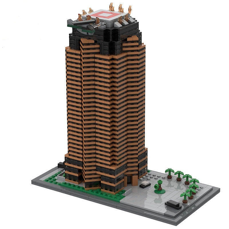 80s Action Movie Plaza MOC Building Kit | Retro City Scene Model - 1