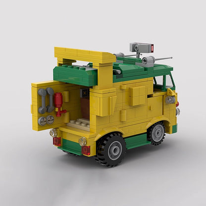 80s Cartoon Mutant Turtle Van Building Kit | LEGO-Compatible MOC - 2