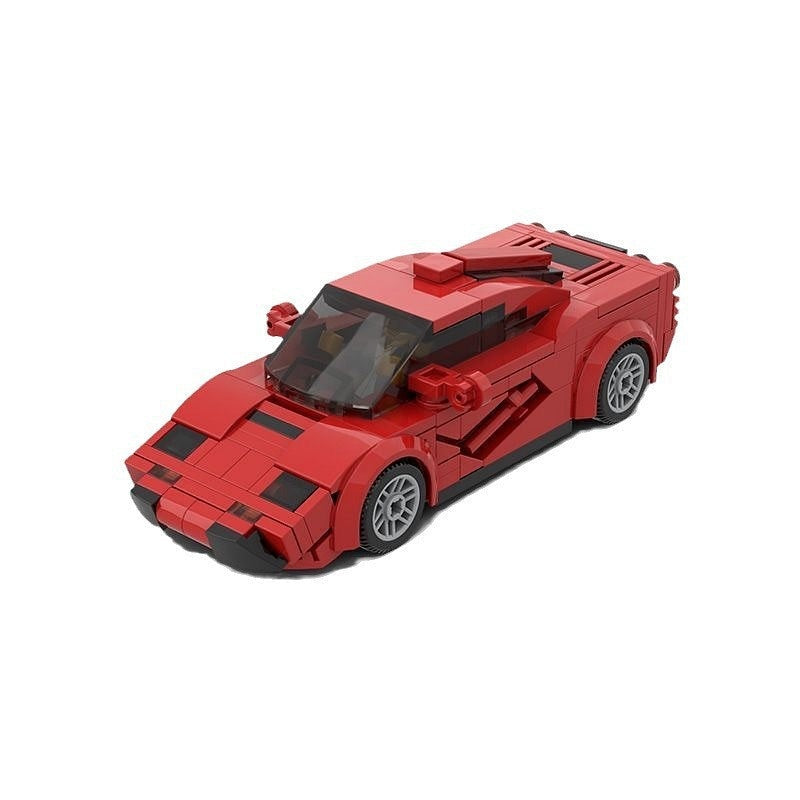 90s V12 Speed Record Supercar MOC Building Kit | 6-Wide Vehicle Model - 1