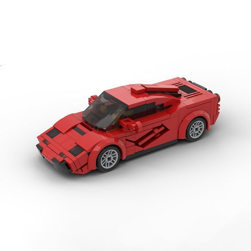 90s V12 Speed Record Supercar MOC Building Kit | 6-Wide Vehicle Model - 2