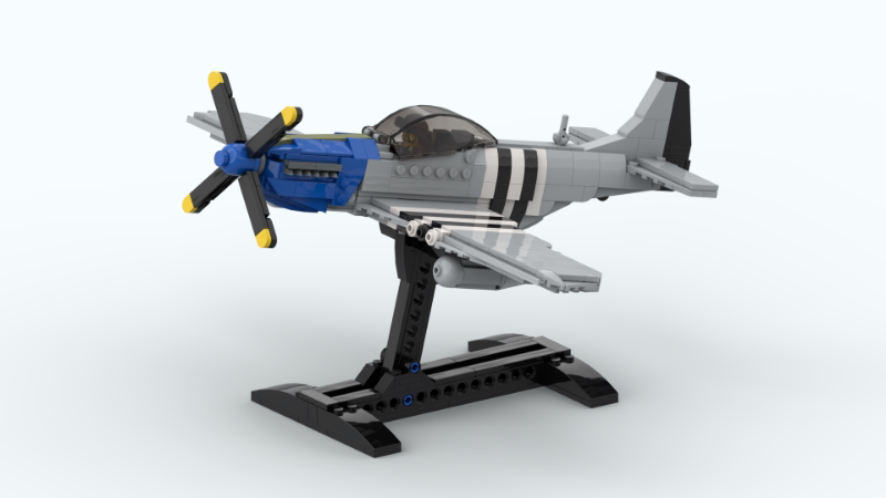 P-51 Mustang Jagdflugzeug MOC Bausatz | WWII Flugzeugmodell