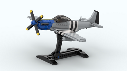 P-51 Mustang Jagdflugzeug MOC Bausatz | WWII Flugzeugmodell