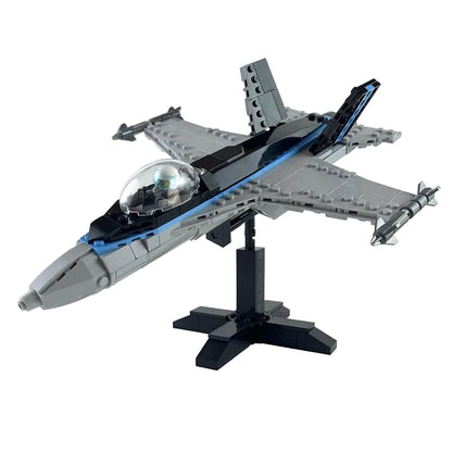 F/A-18E Fighter Jet MOC Building Kit with Display Stand - 1