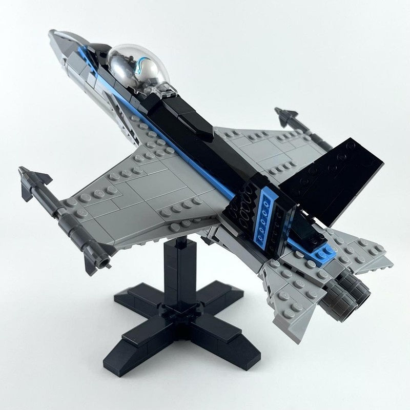 F/A-18E Fighter Jet MOC Building Kit with Display Stand - 2