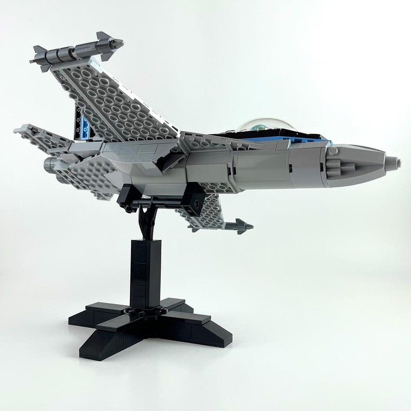 F/A-18E Fighter Jet MOC Building Kit with Display Stand - 3