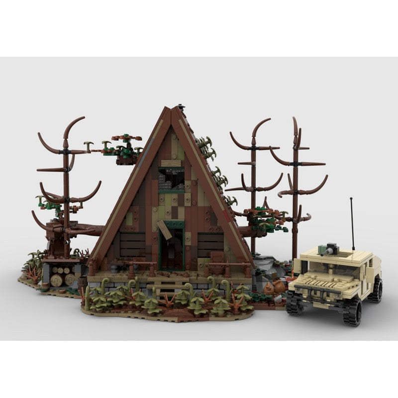 Abandoned Post-Apocalyptic A-Frame Cabin MOC Building Kit - 4