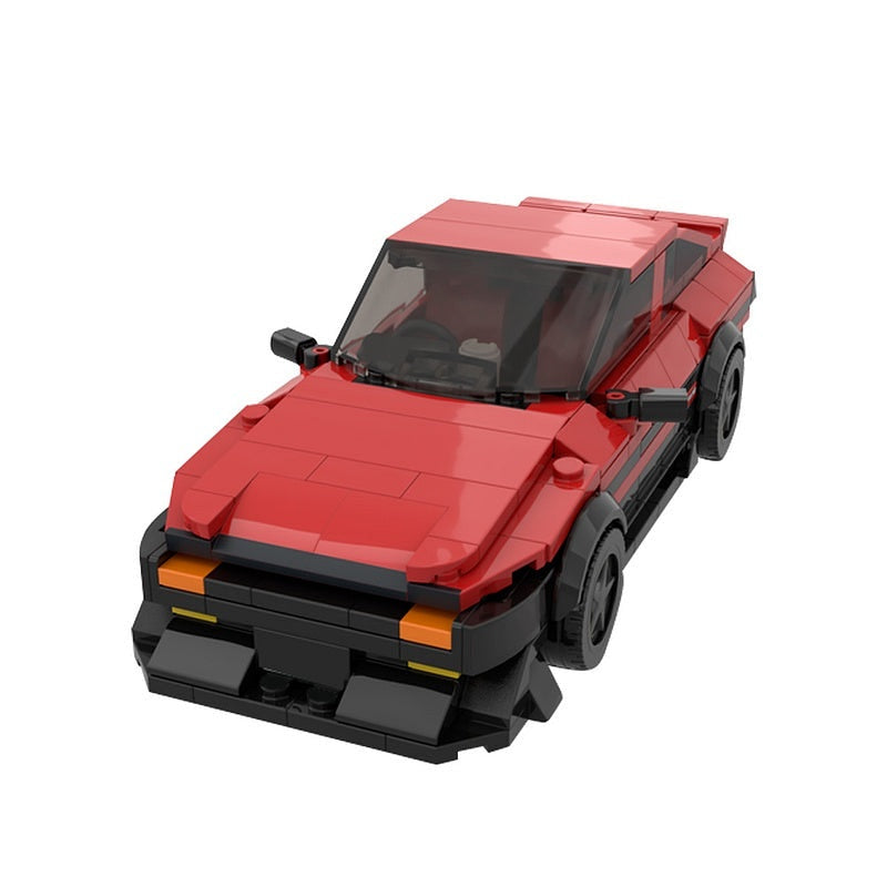 AE86-Style 80s Drift Coupe MOC Building Kit | Red Japanese Sports Car - 1