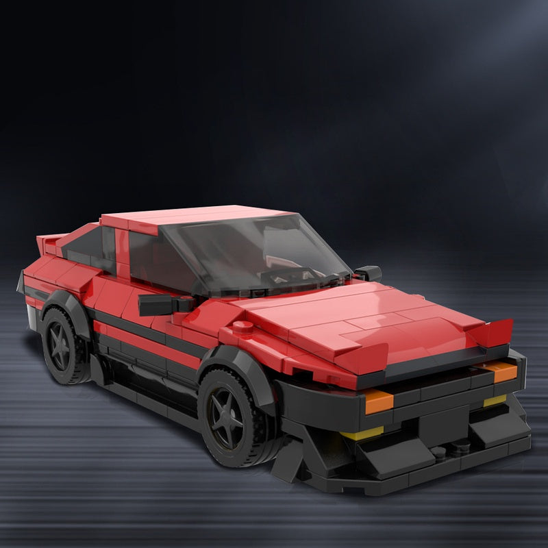 AE86-Style 80s Japanese Drift Coupe Red Building Kit | LEGO-Compatible MOC - 2