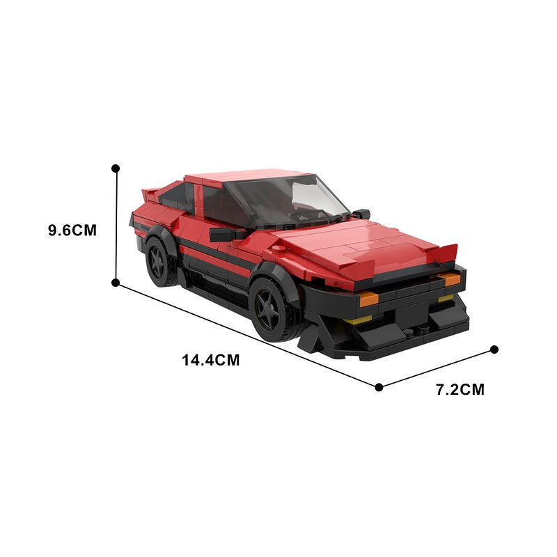 AE86-Style 80s Japanese Drift Coupe Red Building Kit | LEGO-Compatible MOC - 4