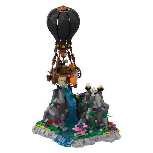air balloon diorama building set | moc-188553 - 2