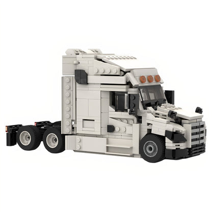 American Night Cab Semi Truck & Trailer MOC Building Kit - 3