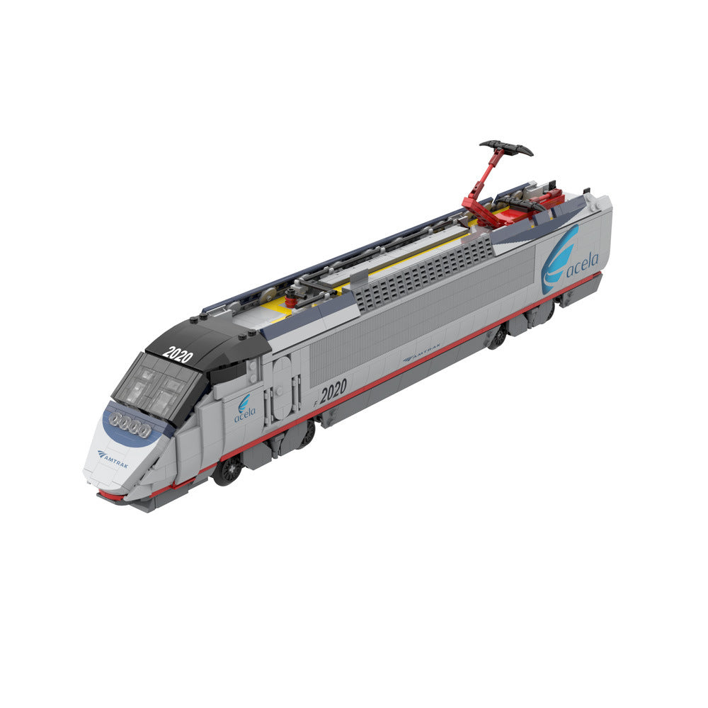 Amtrak Acela Power Unit Building Kit | Compatible MOC - 3