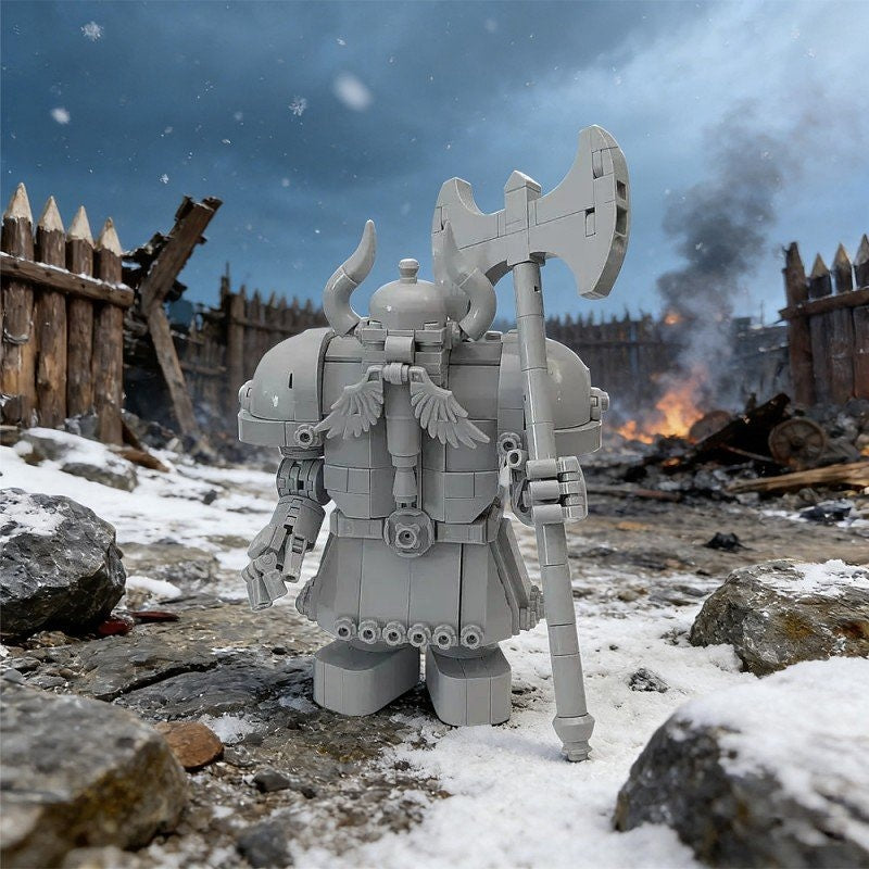 Ancient Dwarven Guardian Statue MOC Fantasy Building Kit - 3