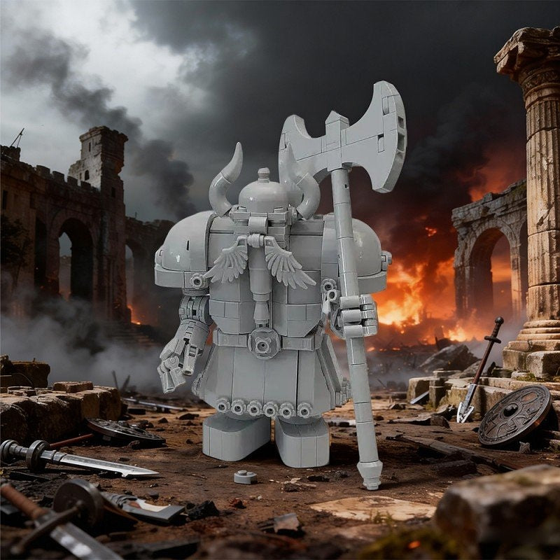 Ancient Dwarven Guardian Statue MOC Fantasy Building Kit - 4