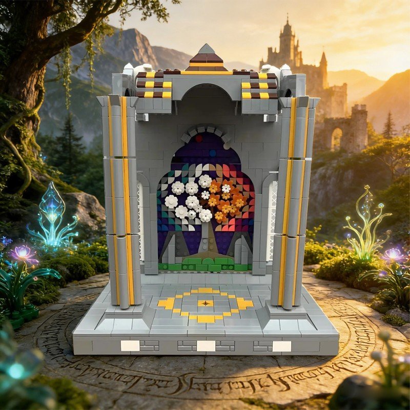Ancient Elven Mythic Lands Wall Mural MOC Building Kit | Compatible MOC - 4