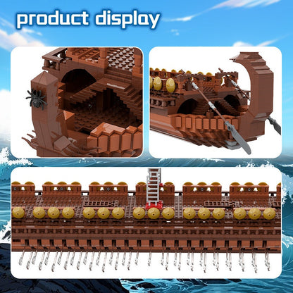  Ancient Greek Bireme Ship MOC Building Kit | Historical Maritime Display Model - 6