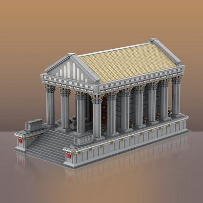 Ancient Roman Temple MOC Building Kit | Historic Architecture Model - 3