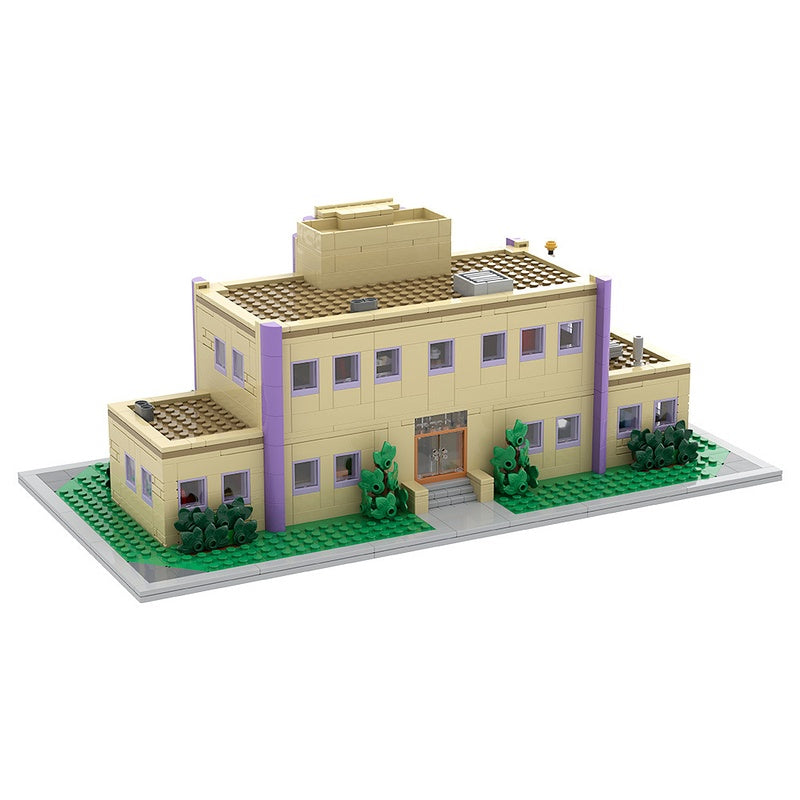 Animated Cartoon Town Elementary School Modular Building Kit | Compatible MOC - 7