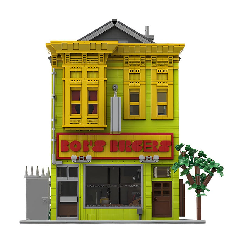 Animated Family Burger Restaurant Modular Building Kit | Compatible MOC - 2