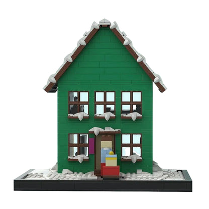Animated Suburban Cartoon House Diorama Building Kit | LEGO-Compatible MOC - 1