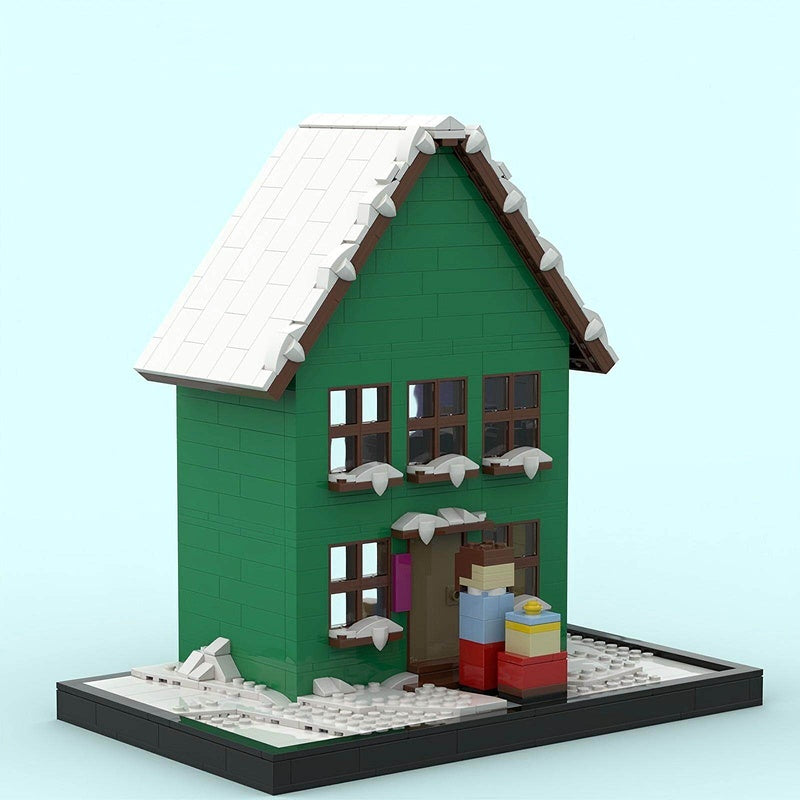 Animated Suburban Cartoon House Diorama Building Kit | LEGO-Compatible MOC - 4